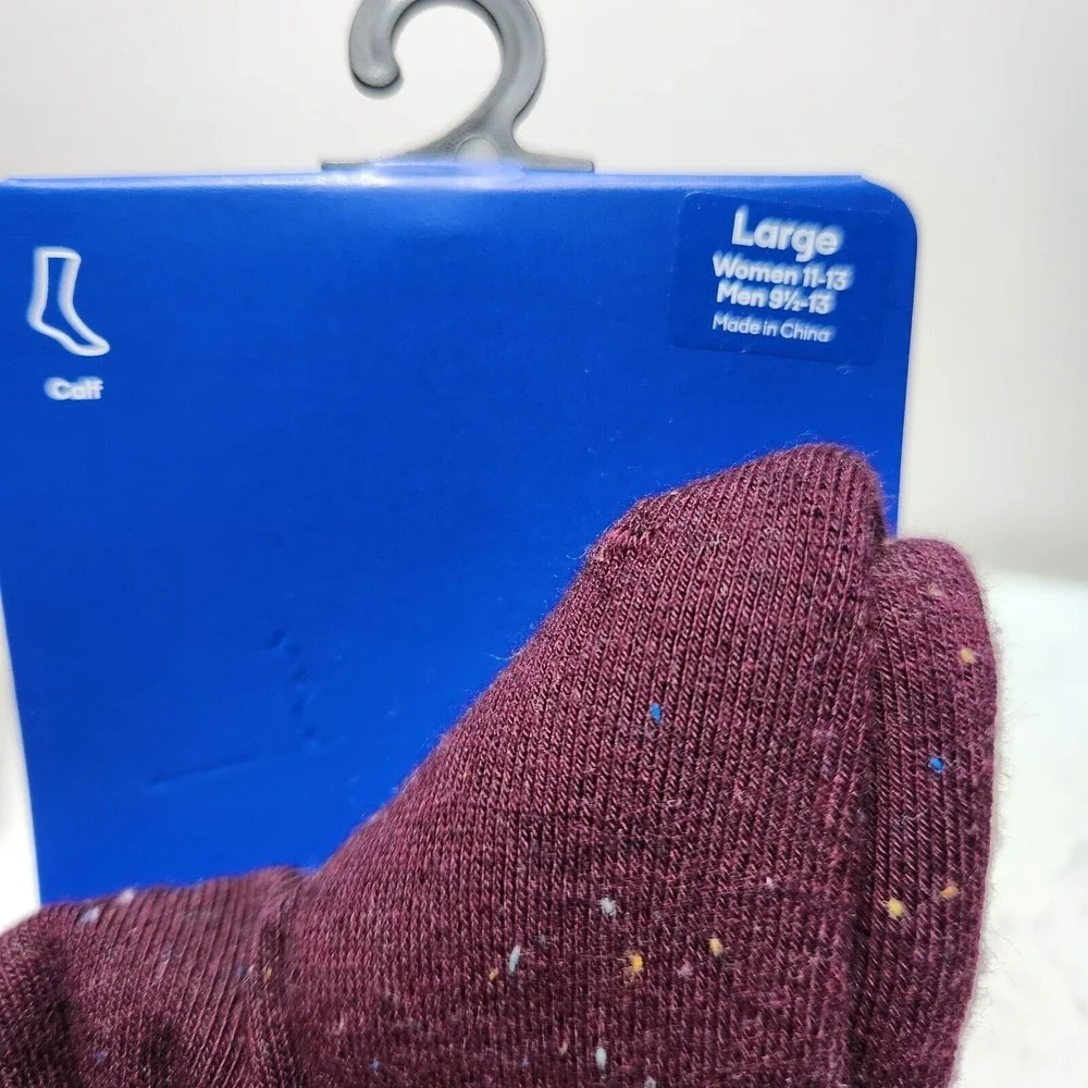 Bombas Plum Donegal Dress Calf Sock112C1001 W11-13 / M 9.5-13 LARGE NWT
